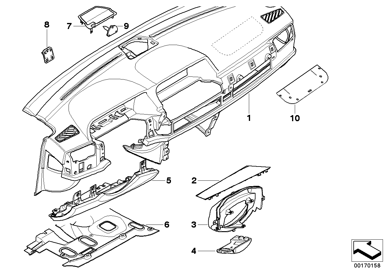 Genuine BMW 51457018227 E66 E65 E67 Instruments Combination Covering SCHWARZ (Inc. 730Ld, 730Li & 750i) | ML Performance UK Car Parts