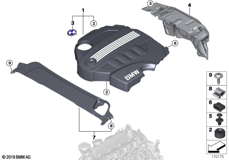 Genuine BMW 11147797411 E81 E90 E91 Acoustic Cover Rear (Inc. X1 20dX, X3 1.8d & 520d) | ML Performance UK Car Parts