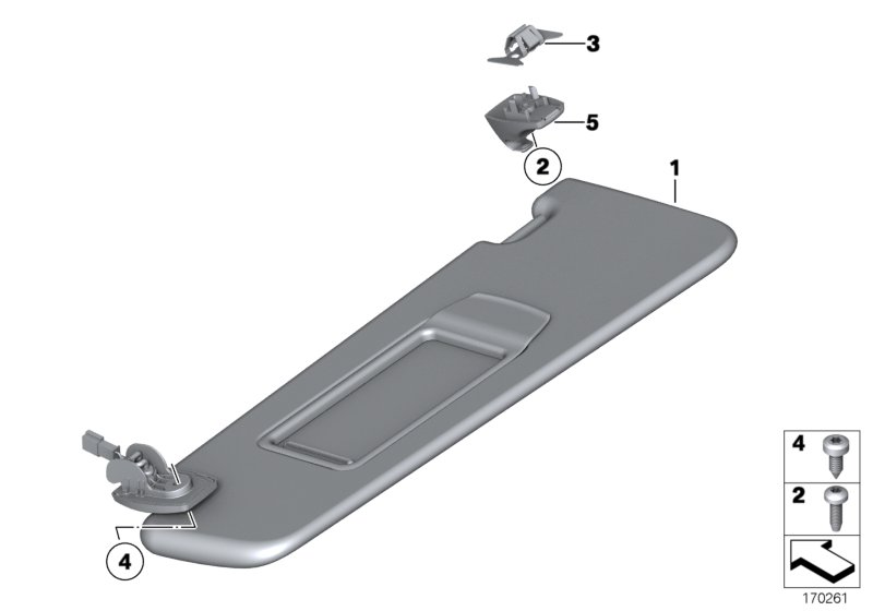 Genuine BMW 51169170579 Left Sun Visor Make-Up Lamp OYSTER (Inc. 740LdX, 740Li & Hybrid 7L) | ML Performance UK Car Parts