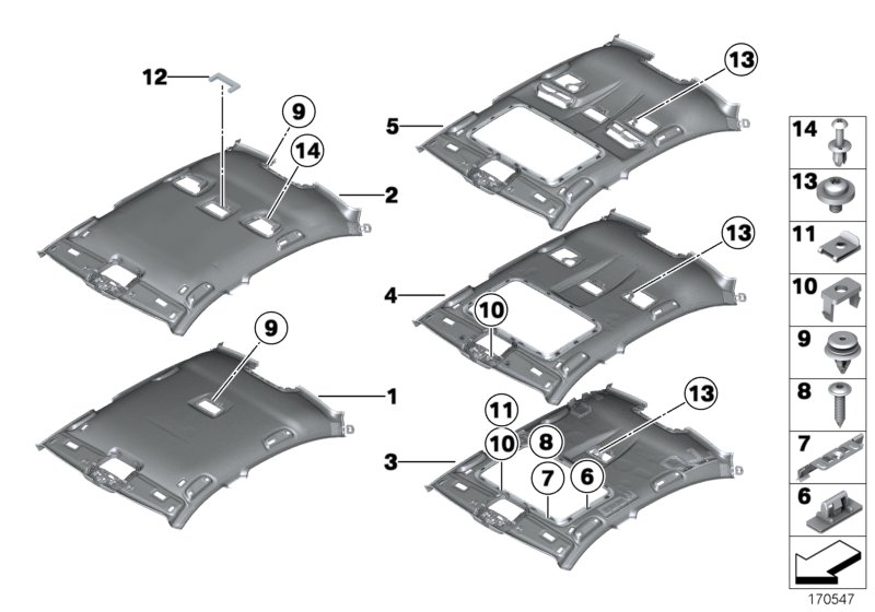 Genuine BMW 51448035852 Molded Headliner, Alcantara ANTHRAZIT (Inc. 760Li, 750LdX & Hybrid 7L) | ML Performance UK Car Parts