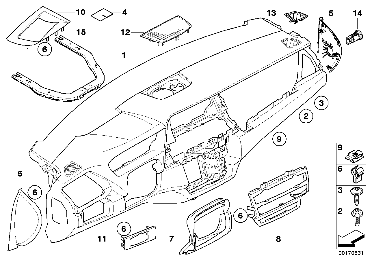 Genuine BMW 51456967230 E72 E70 TriCover For Lighting Switch Center BRAUN (Inc. X5) | ML Performance UK Car Parts