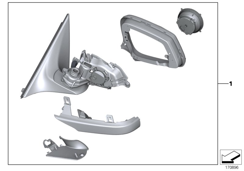 Genuine BMW 51167282140 Outside Mirror W/Out Glass Heated Right (Inc. Hybrid 7, Alpina B7X & Hybrid 7L) | ML Performance UK Car Parts