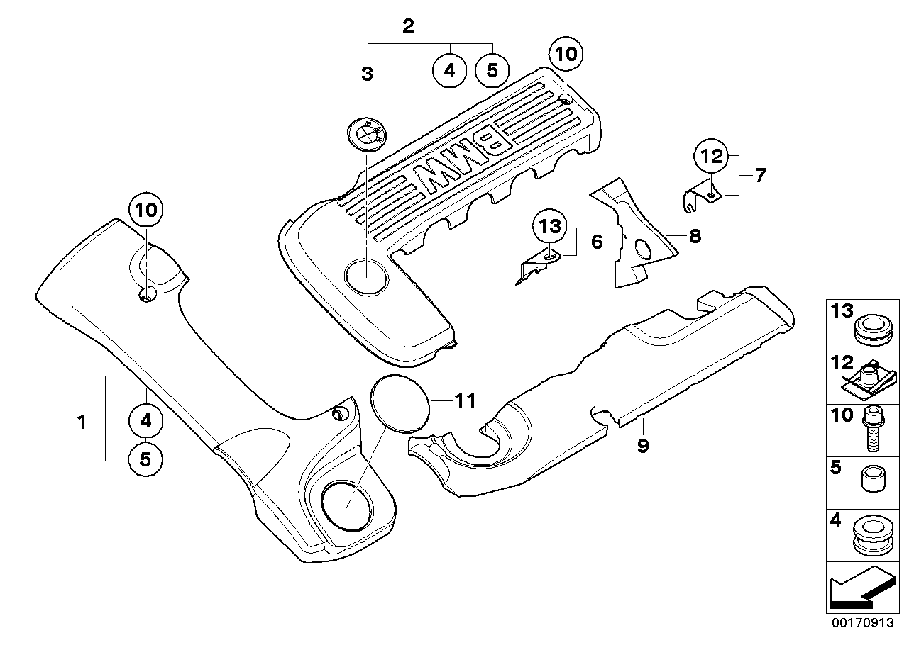 Genuine BMW 11142248251 E39 E38 E53 Holder, Cover (Inc. 530d, X5 3.0d & 730d) | ML Performance UK Car Parts