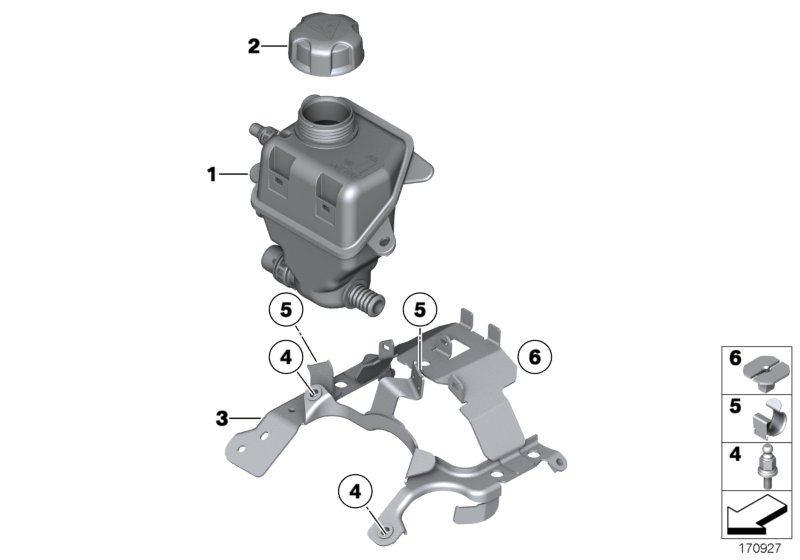 Genuine BMW 17137575551 F01 F10 F07 Bracket Expansion Tank (Inc. X6 50iX, 750i & 750Li) | ML Performance UK Car Parts