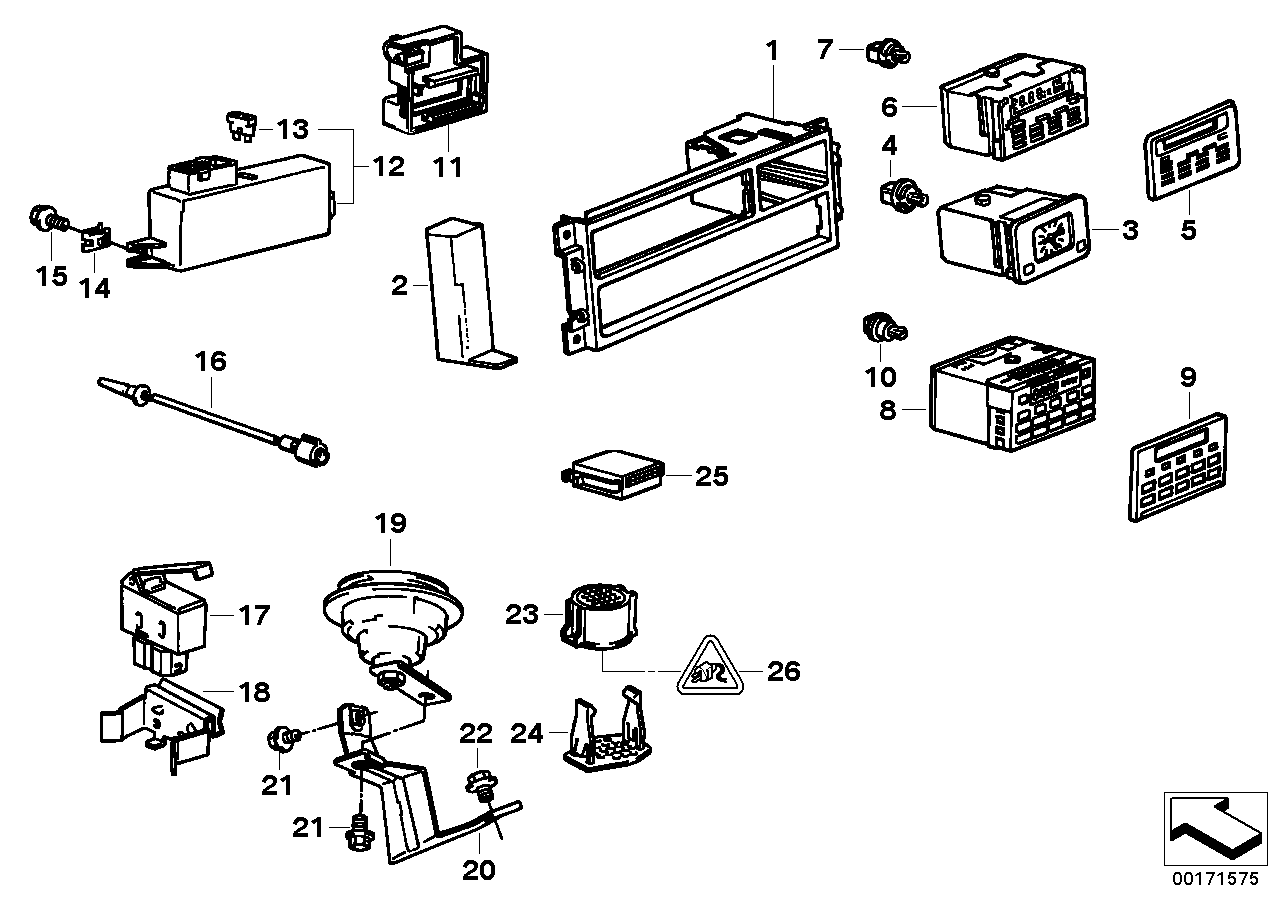 Genuine BMW 65811384121 E34 Support Radio/On Bord Computer (Inc. M5 3.6, M5 3.8 & 525td) | ML Performance UK Car Parts