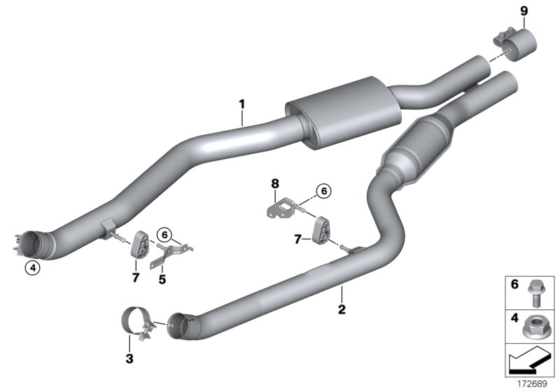 Genuine BMW 18307595205 E70 E71 Center Muffler ZYL. 1-8 (Inc. X5 M & X6 M) | ML Performance UK Car Parts