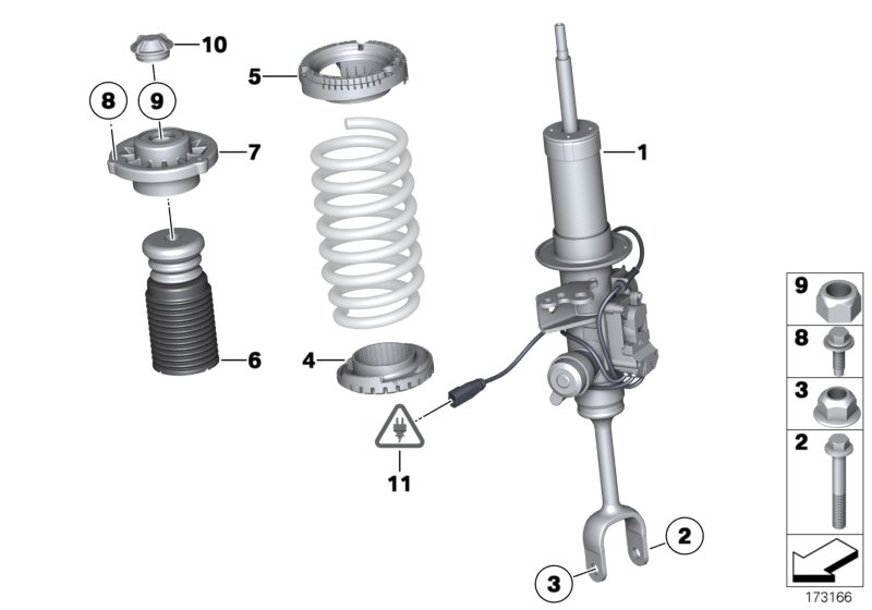 Genuine BMW 37116796858 Front Right Spring Strut (Inc. 535iX, 520dX & 530dX) | ML Performance UK Car Parts