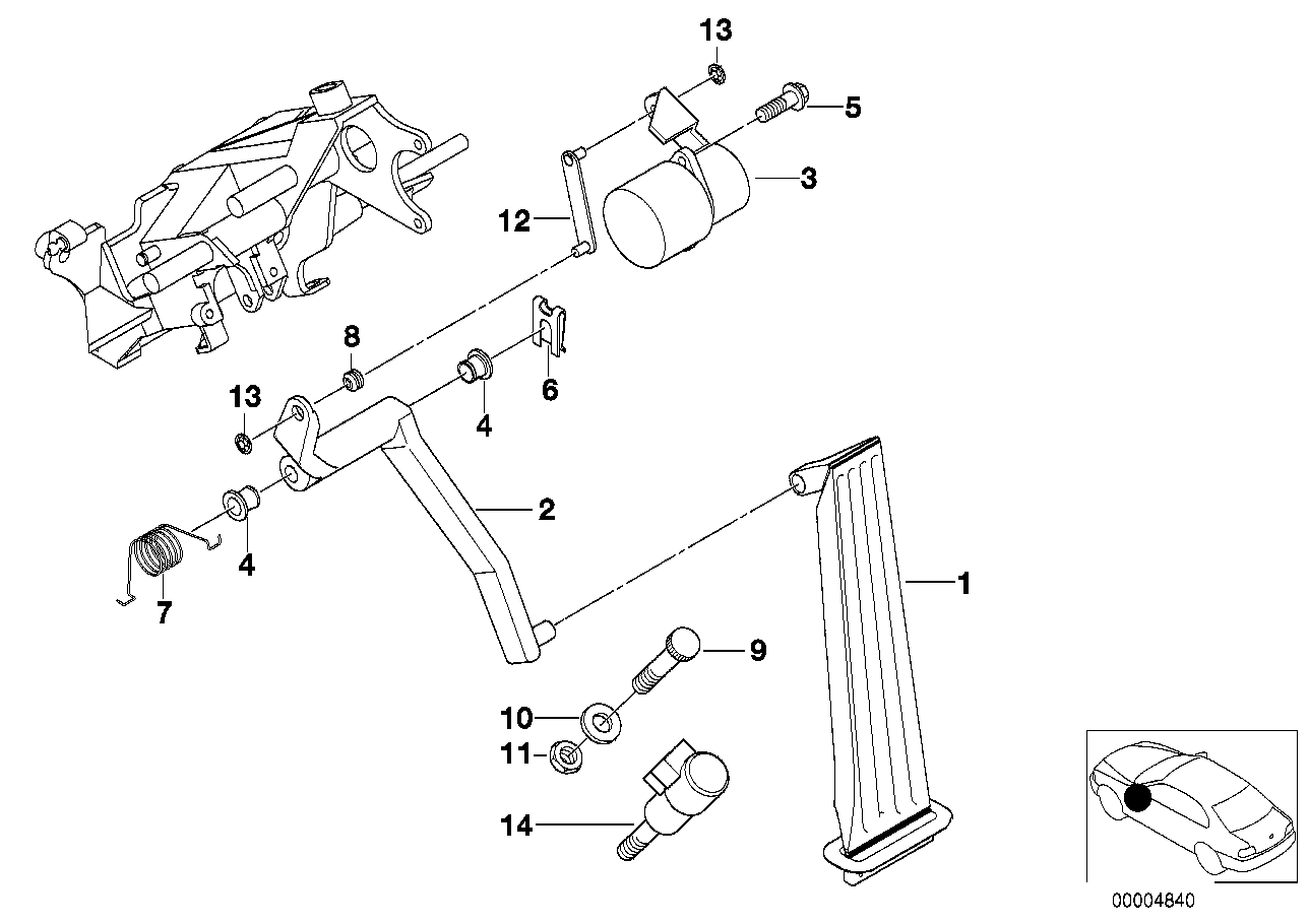 Genuine BMW 35411162207 E39 E38 Pedal (Inc. 525tds, 730d & 725tds) | ML Performance UK Car Parts