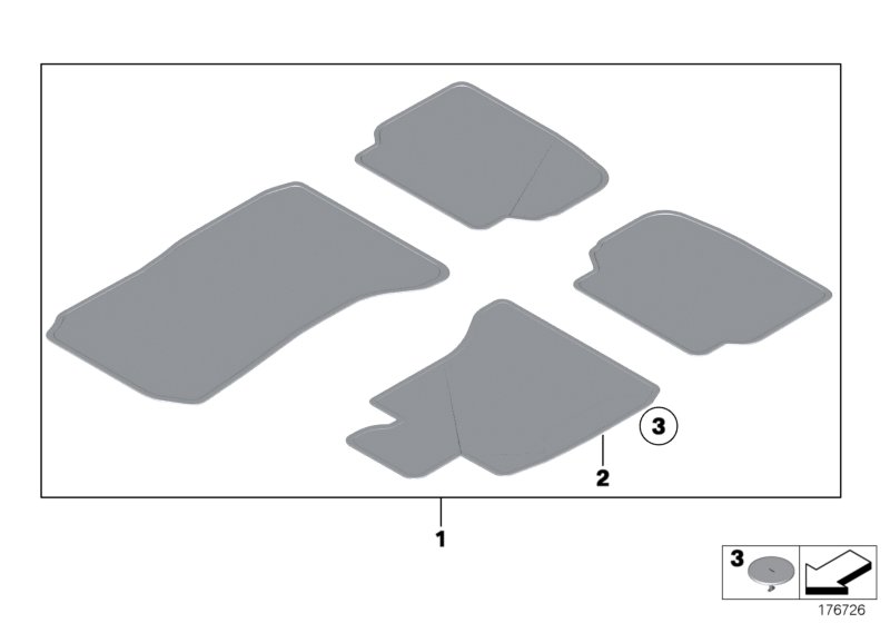 Genuine BMW 51477230364 Floor Mat Velours Driver Side OYSTER (Inc. 750LiX 4.4, 740dX & Alpina B7LX) | ML Performance UK Car Parts