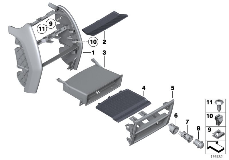 Genuine BMW 51169173166 Cover Centre Console, Rear SATTELBRAUN (Inc. Alpina B7LX, 740LdX & 750LiX 4.0) | ML Performance UK Car Parts