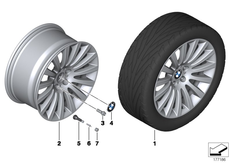 Genuine BMW 36116775404 Light Alloy Rim 81/2JX19 ET:25 (Inc. 760Li, 535i & 535dX) | ML Performance UK Car Parts