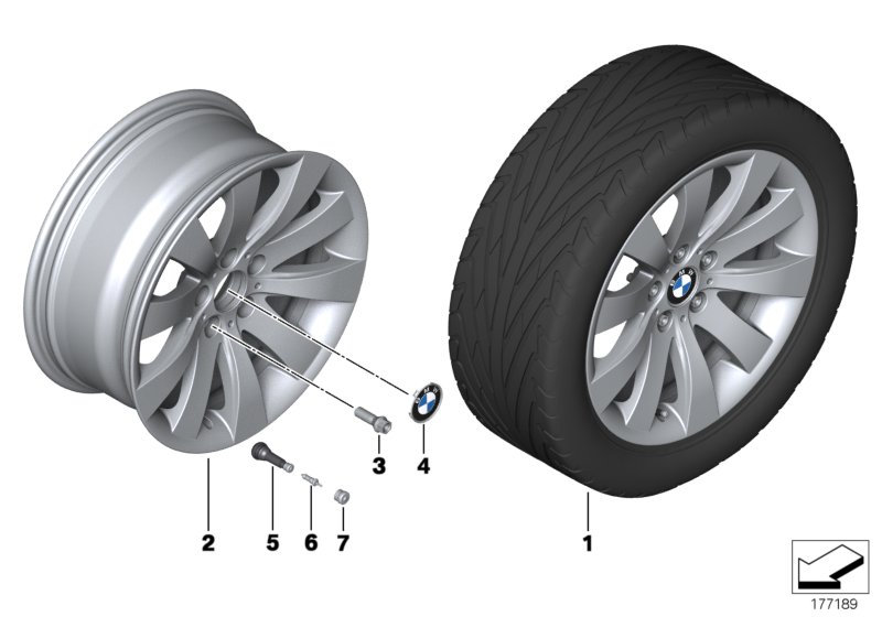 Genuine BMW 36116777777 Light Alloy Rim 8JX18 ET:30 (Inc. 750LiX, 740i & 535i) | ML Performance UK Car Parts