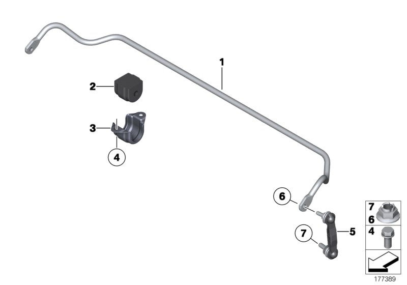 Genuine BMW 33556781649 F02 F01 F06 Stabilizer Rubber Mounting D=15mm (Inc. 550iX, 650iX 4.0 & 730i) | ML Performance UK Car Parts