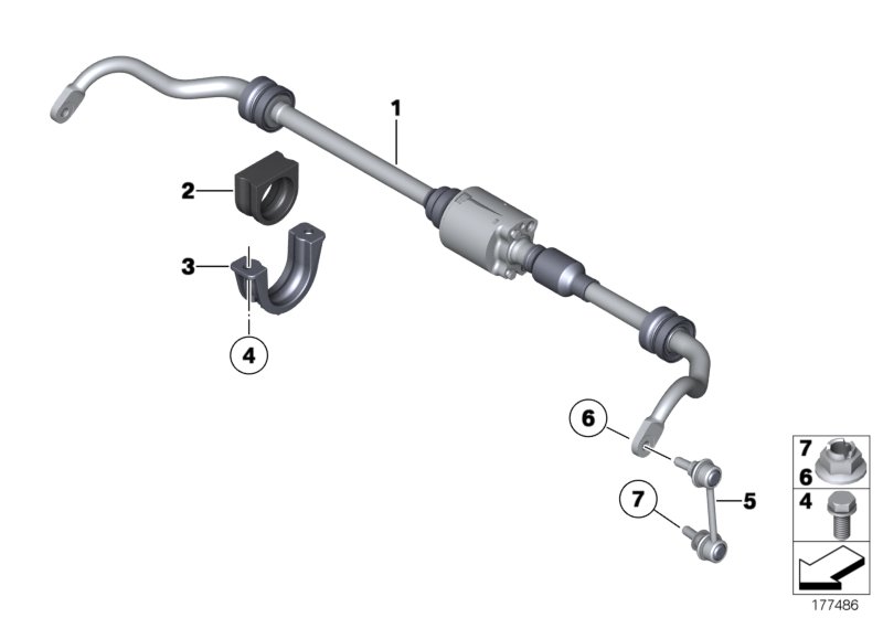 Genuine BMW 37106775189 F01 RR6 F12 Rear Swing Support (Inc. Alpina B7X, 640dX & 740LiX) | ML Performance UK Car Parts