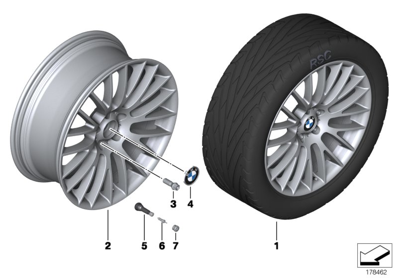 Genuine BMW 36116792594 Light Alloy Rim 8 1/2JX20 ET:33 (Inc. 640iX, 550iX & 525dX) | ML Performance UK Car Parts