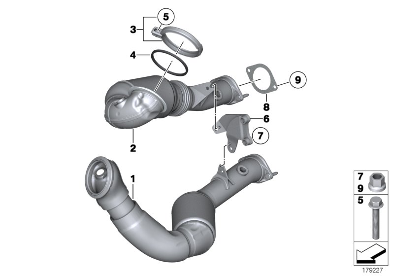 Genuine BMW 18307594012 F01 F02 Exch Catalytic Converter Close To Engine ZYL. 1-3 (Inc. 740i & 740Li) | ML Performance UK Car Parts