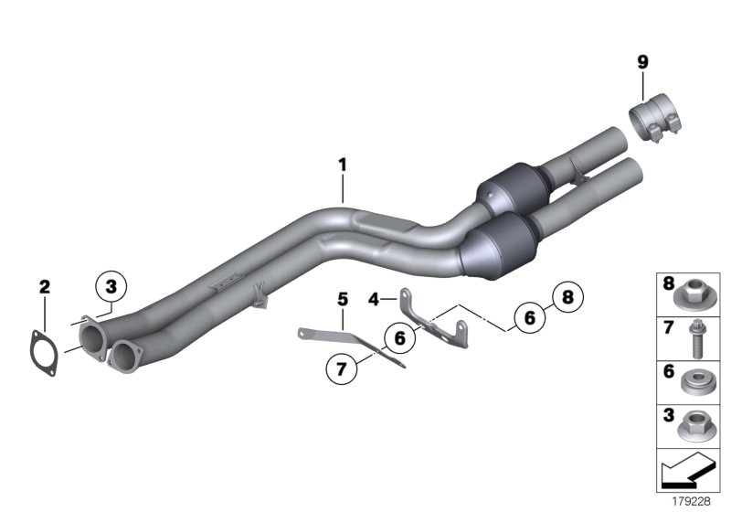 Genuine BMW 18307585330 Rp-Exhaust Pipe Catalytic Converter (Inc. 740i & 740Li) | ML Performance UK Car Parts