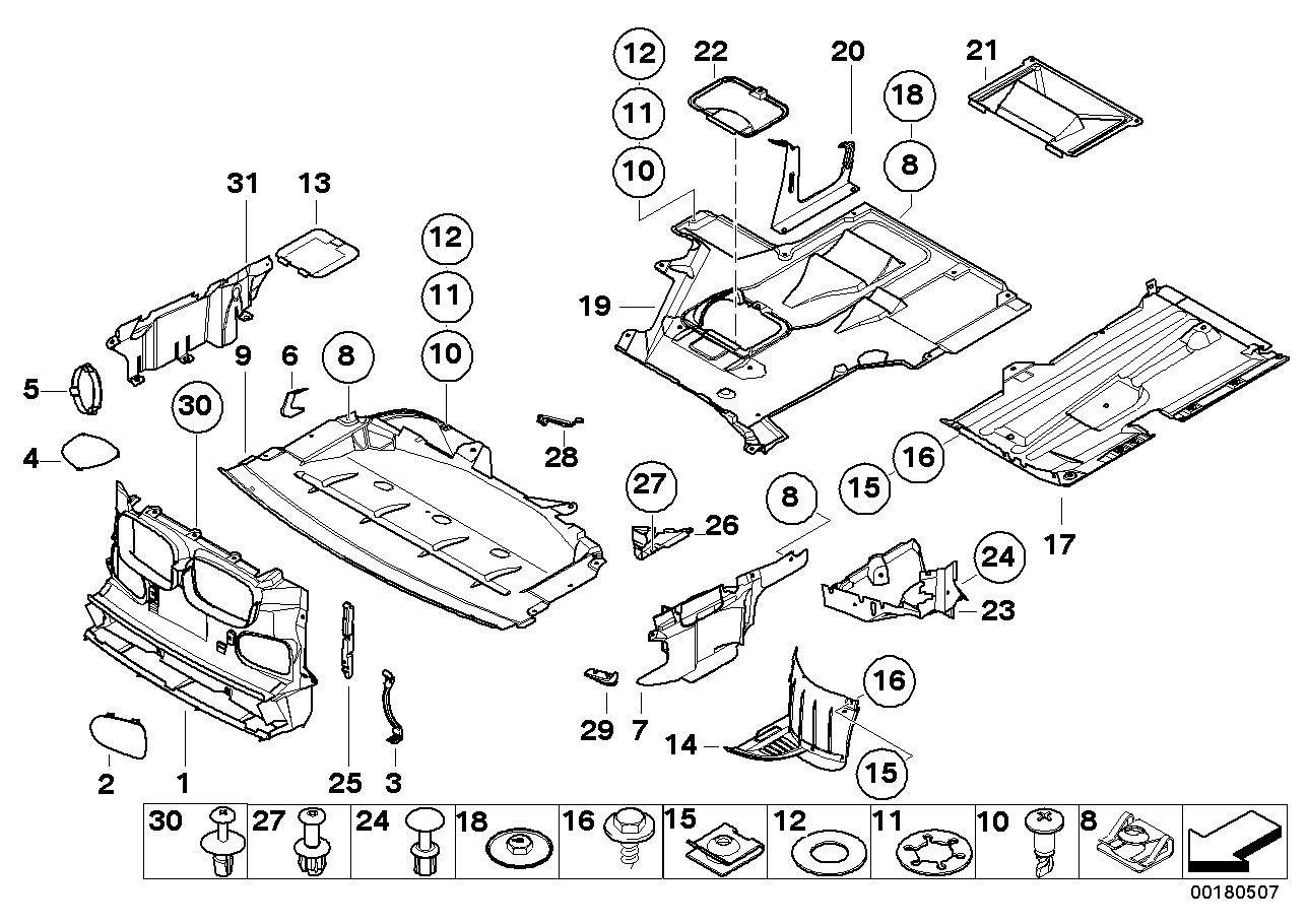 Genuine BMW 51718202966 E39 E38 Bracket Underfloor Panelling, Right (Inc. 535i) | ML Performance UK Car Parts