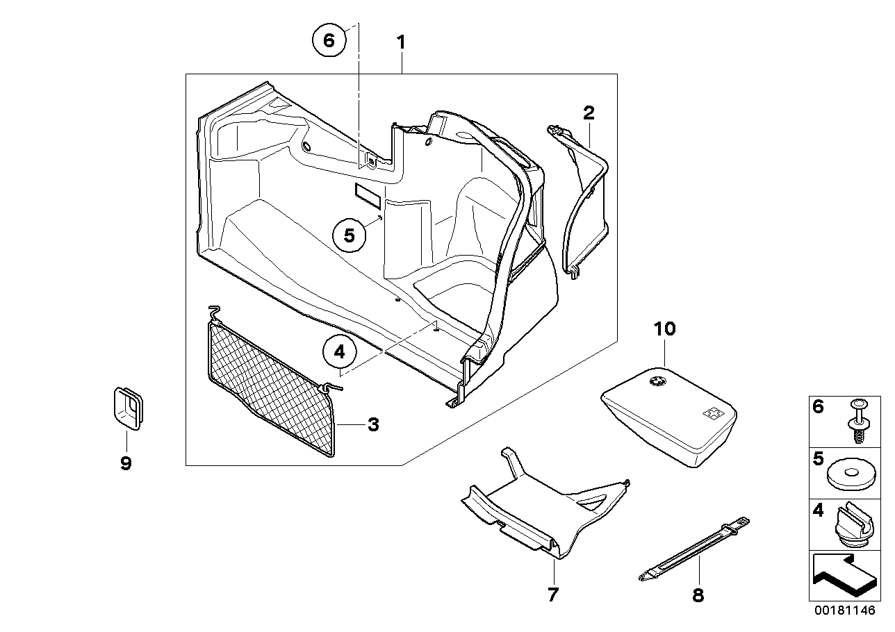 Genuine BMW 51479118748 E82 E88 Pad, Trunk Floor, Right (Inc. 125i, 128i & 118i) | ML Performance UK Car Parts