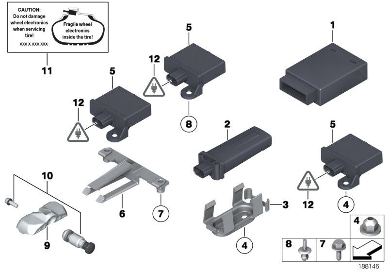 Genuine BMW 36106781289 F01 F07 F10 Holder, Trigger Transm. Rdc, Front (Inc. 750i) | ML Performance UK Car Parts