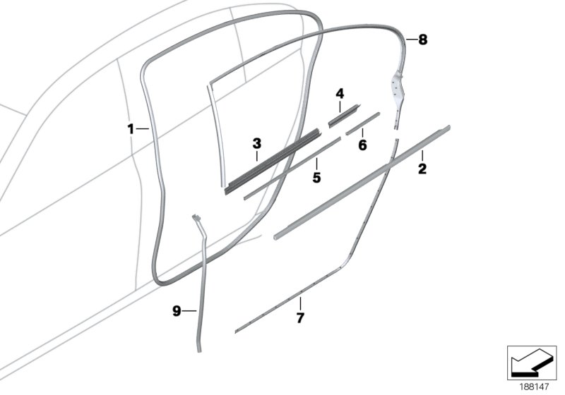 Genuine BMW 51357179123 Seal, Door Seam, Roof, Rear Left (Inc. 760Li, 750LdX & 730Ld) | ML Performance UK Car Parts