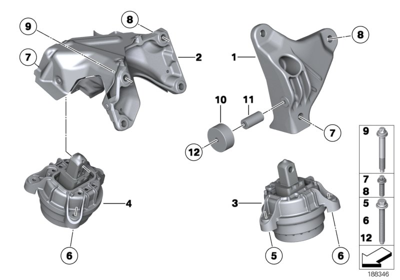 Genuine BMW 22116786242 Engine Mount, Right (Inc. 740i & 740Li) | ML Performance UK Car Parts