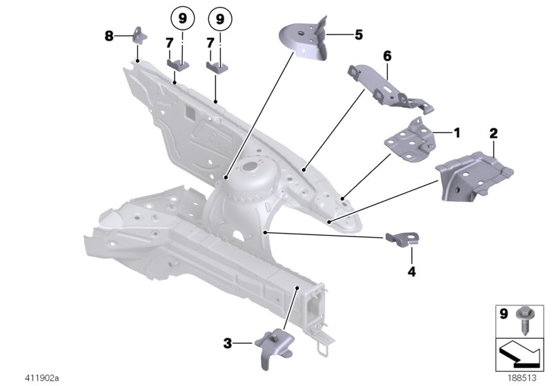 Genuine BMW 41007224903 E89 Mount, Strut Tower Brace, Left (Inc. Z4 35i) | ML Performance UK Car Parts