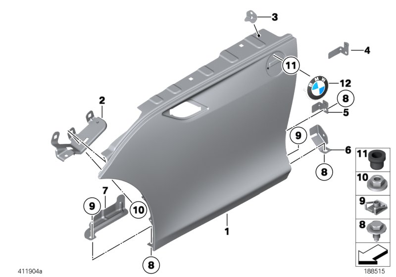 Genuine BMW 41217225146 E89 Bracket, Side Panel, Front Lower Right (Inc. Z4 28i, Z4 35i & Z4 18i) | ML Performance UK Car Parts