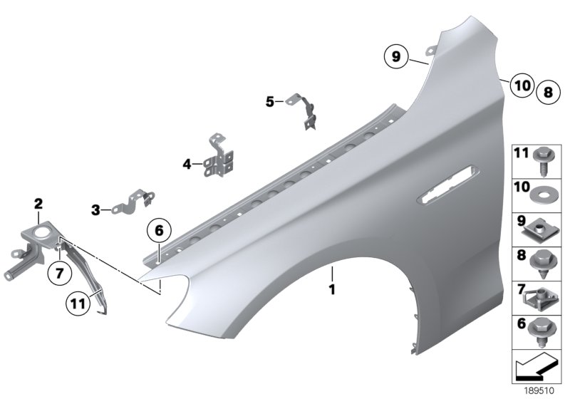 Genuine BMW 41357230571 Side Panel Bracket, Front Left 3 (Inc. 530d 155kW, 535d & 550iX 4.4) | ML Performance UK Car Parts