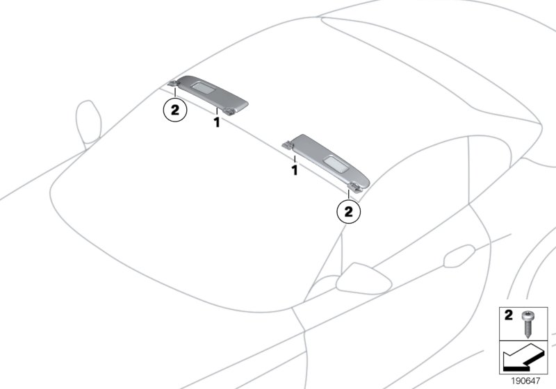 Genuine BMW 51169192132 E89 Sun Visor, Leather Right SCHWARZ (Inc. Z4 35i, Z4 28i & Z4 35is) | ML Performance UK Car Parts