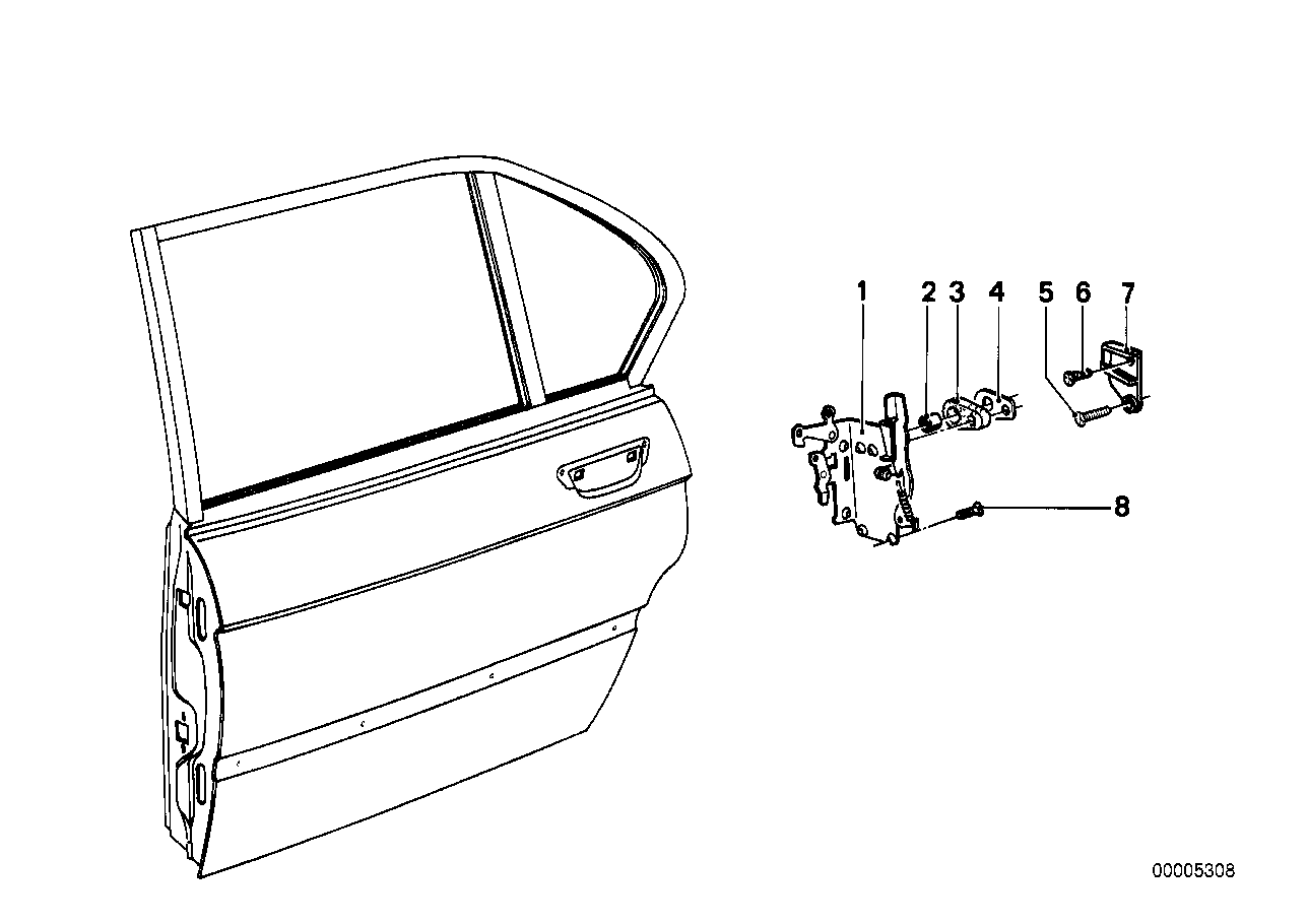 Genuine BMW 51221846034 E12 Catch Rear Right (Inc. 3.0L, 3.3Li & 3.0SBav) | ML Performance UK Car Parts