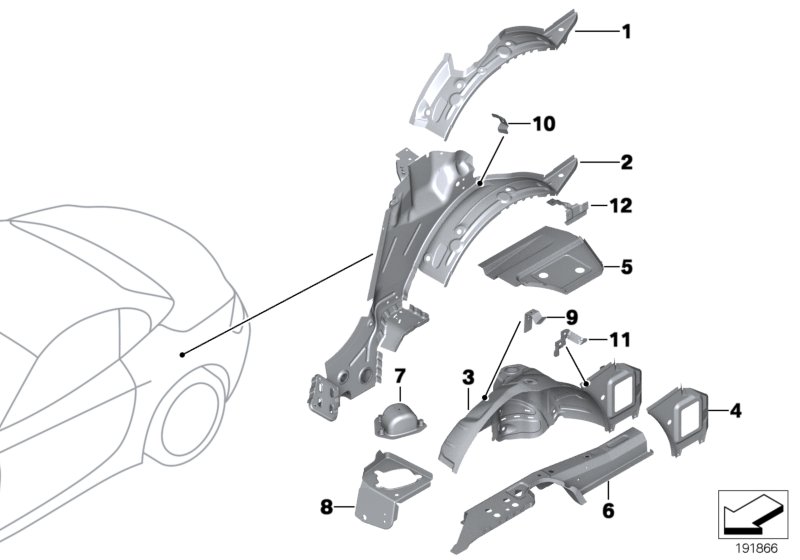 Genuine BMW 41007225207 E89 Bracket, Trunk Trim Panel, Left (Inc. Z4 18i, Z4 23i & Z4 30i) | ML Performance UK Car Parts