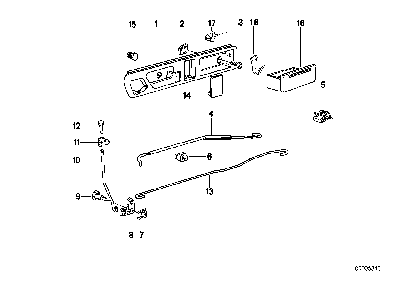 Genuine BMW 51221944195 E34 Lever Left (Inc. 525ix, 525i & 520i) | ML Performance UK Car Parts