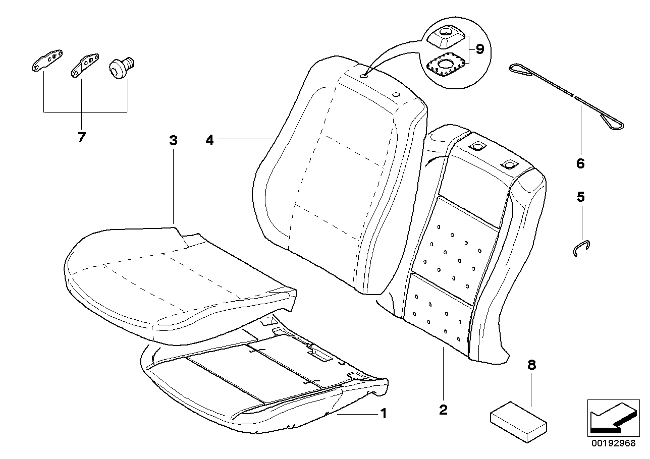 Genuine BMW 52103450042 E83 Cover, Head Restraint, Comfort Seat GRAU (Inc. X3) | ML Performance UK Car Parts