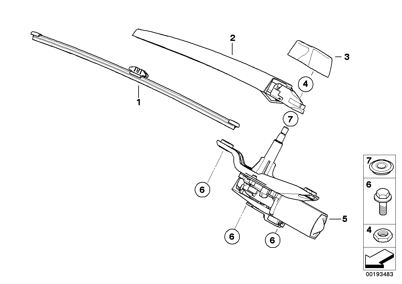 Genuine BMW 67636942165 E70 Rear Window Wiper Motor (Inc. X5) | ML Performance UK Car Parts