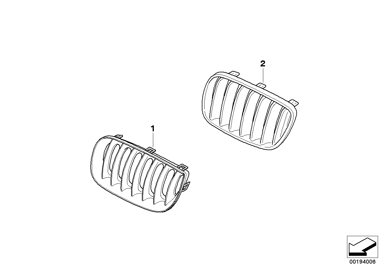 Genuine BMW 51133402909 E83 Grille, Front, Left (Inc. X3) | ML Performance UK Car Parts