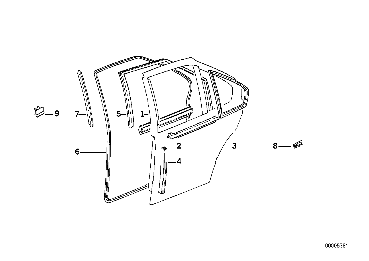 Genuine BMW 51348213983 E36 Left Rear Window Guide (Inc. 325tds, 318is & 318tds) | ML Performance UK Car Parts