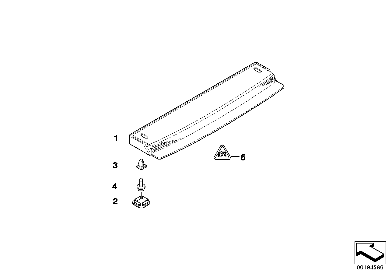 Genuine BMW 63218371357 E39 Cover, 3Rd Brake Light (Inc. 530i) | ML Performance UK Car Parts