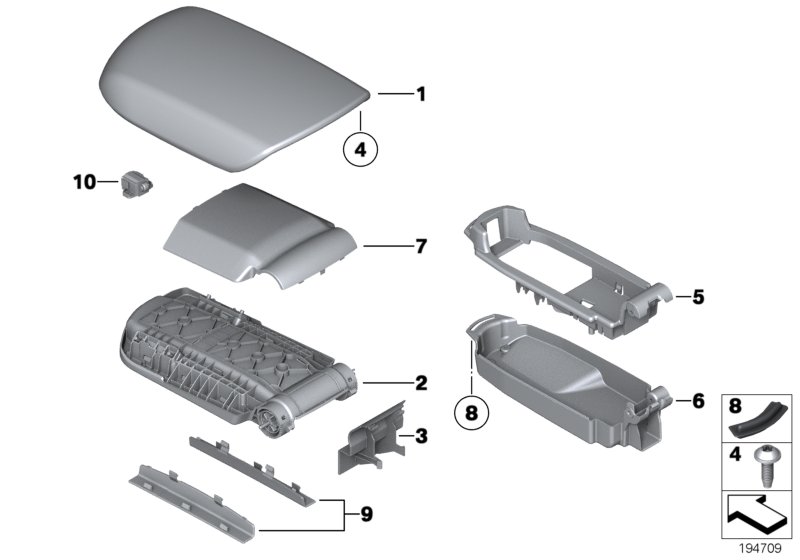 Genuine BMW 51169264309 E84 Cover, Center Arm Rest TERRA (Inc. X1 25dX, X1 20d ed & X1 18d) | ML Performance UK Car Parts