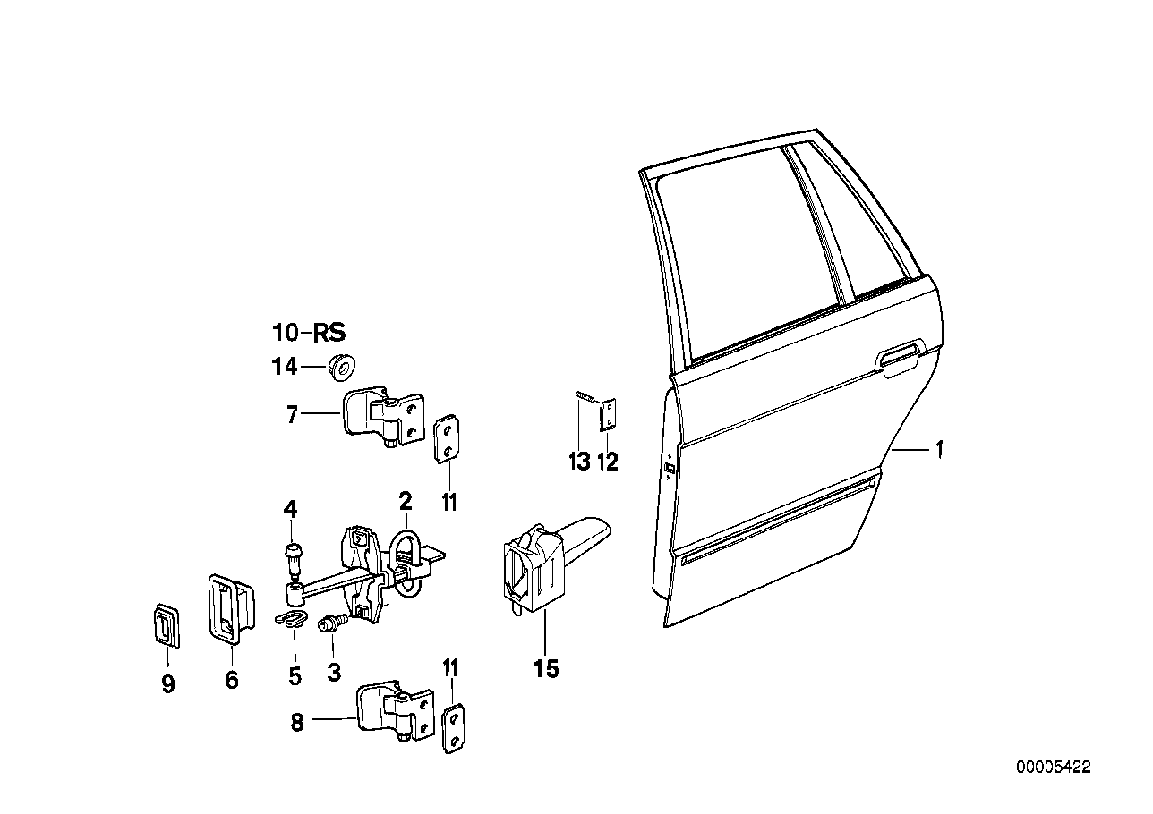 Genuine BMW 41521934391 E34 Left Upper Rear Door Hinge (Inc. 525i, M5 & 525ix) | ML Performance UK Car Parts