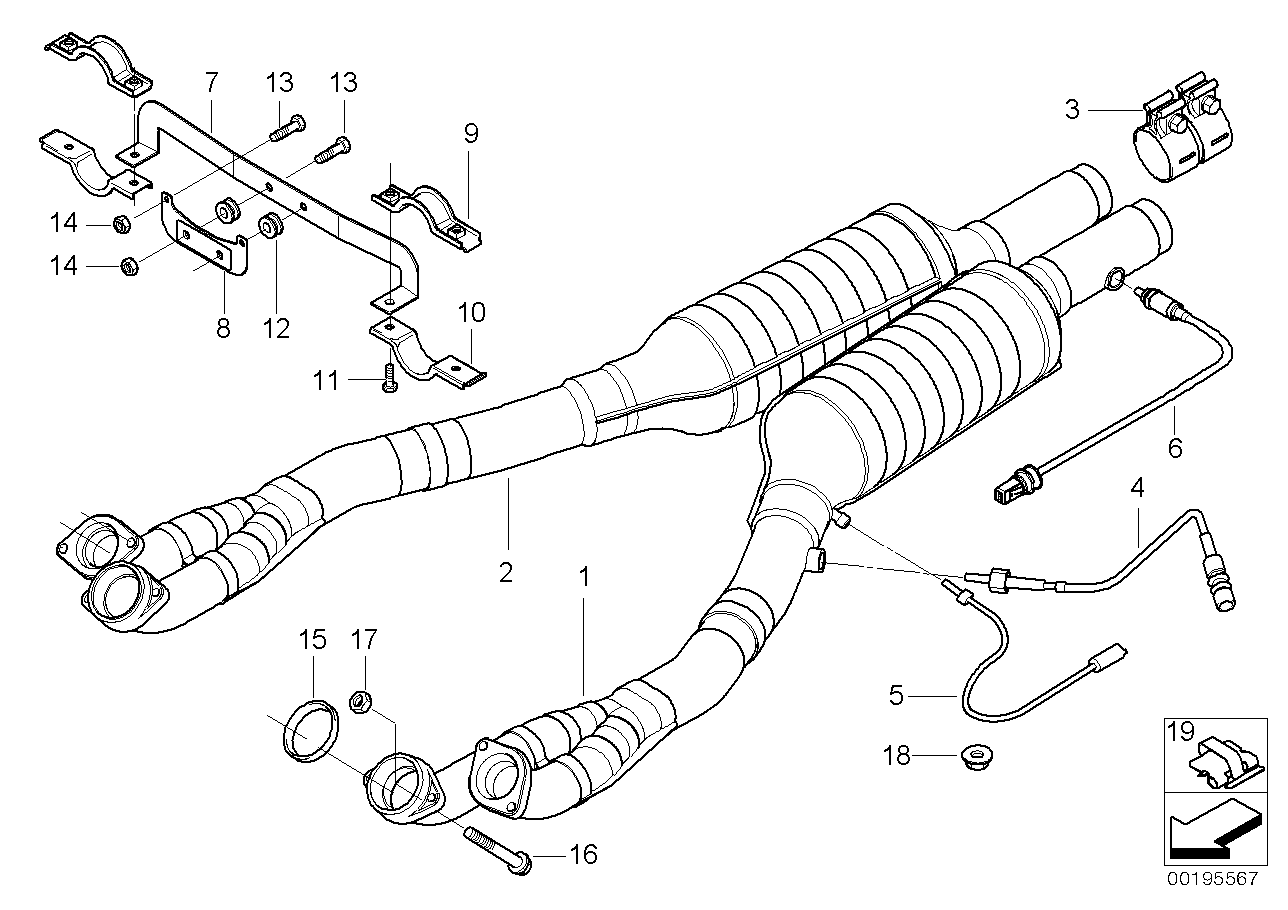 Genuine BMW 18301406813 E39 Rp-Exhaust Pipe Catalytic Converter (Inc. M5) | ML Performance UK Car Parts