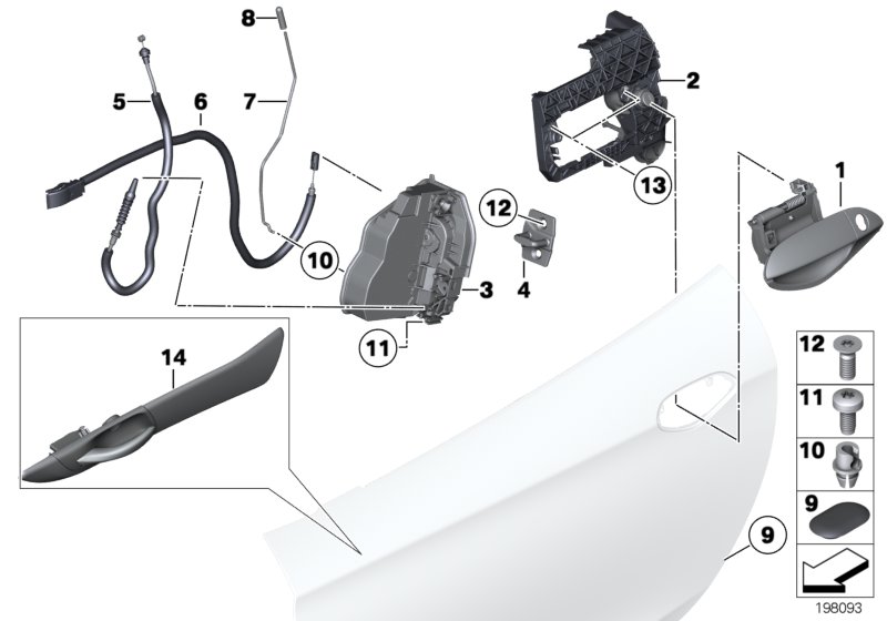 Genuine BMW 51217192401 E89 Bowden Cable, Inside Door Opener Front (Inc. Z4 35is, Z4 23i & Z4 35i) | ML Performance UK Car Parts