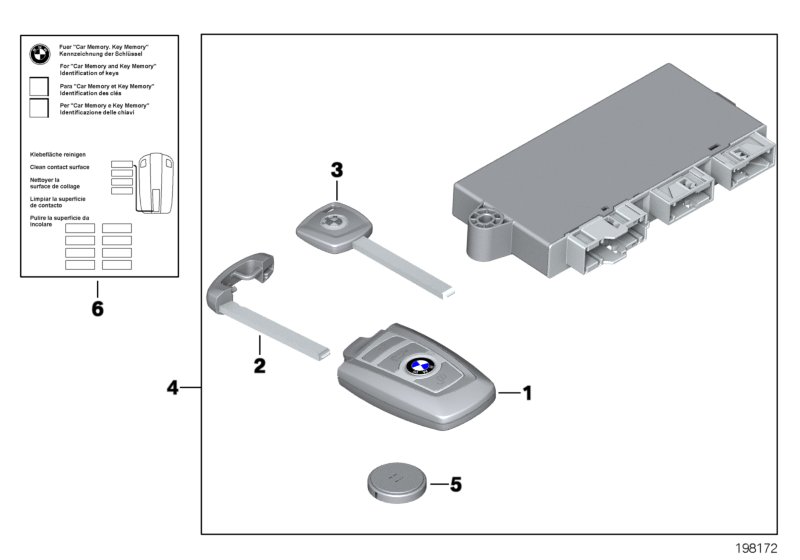 Genuine BMW 51212310978 F25 F10 F07 Set Of Keys With Cas Control Unit 315 MHZ (Inc. 535d, X3 28dX & 535iX) | ML Performance UK Car Parts