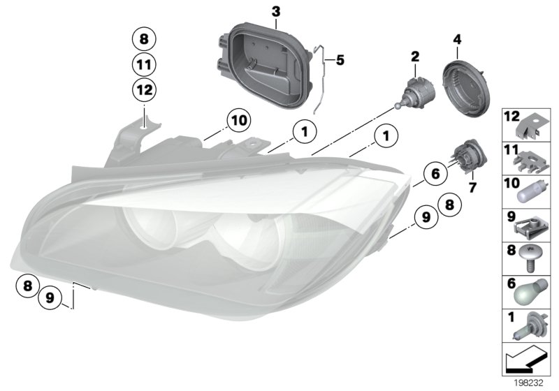 Genuine BMW 63112993431 E84 Covering Cap High Beam, Left (Inc. X1) | ML Performance UK Car Parts