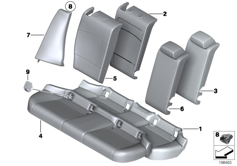 Genuine BMW 52202992070 E84 Right Backrest Upholstery (Inc. X1 16d, X1 16i & X1 20i) | ML Performance UK Car Parts