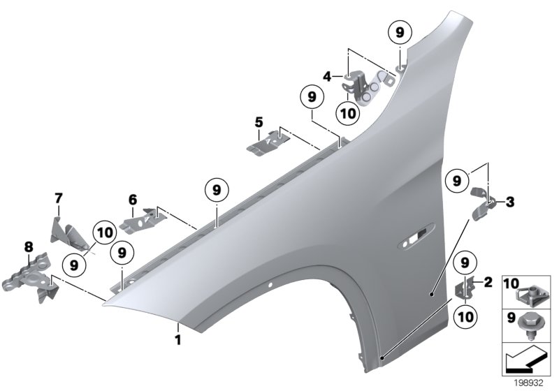 Genuine BMW 41142997591 E84 Side Panel Bracket, Front Left 4 (Inc. X1 16d, X1 20d ed & X1 20dX) | ML Performance UK Car Parts