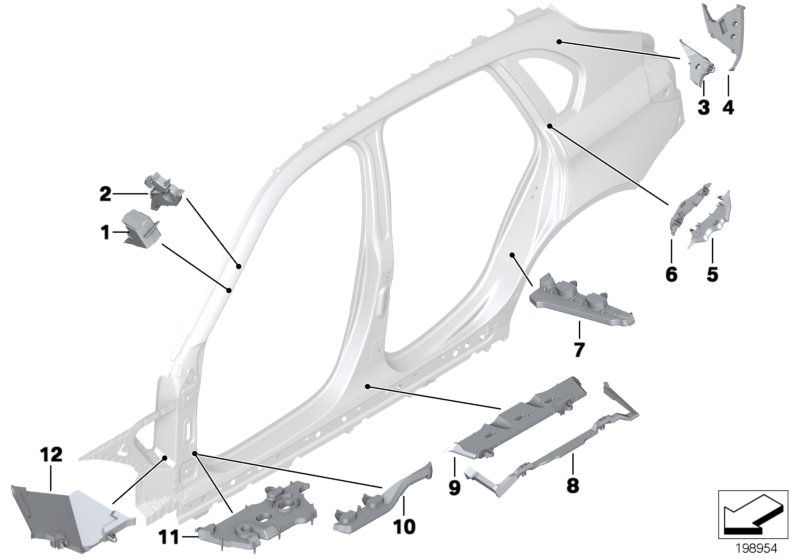 Genuine BMW 41212990285 E84 Molded Part Column A, Bottom Int. Left (Inc. X1) | ML Performance UK Car Parts