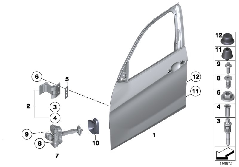 Genuine BMW 41512993107 E84 Door Hinge, Front Top Left/Bottom Right (Inc. X1 28iX, X1 16i & X1 25iX) | ML Performance UK Car Parts