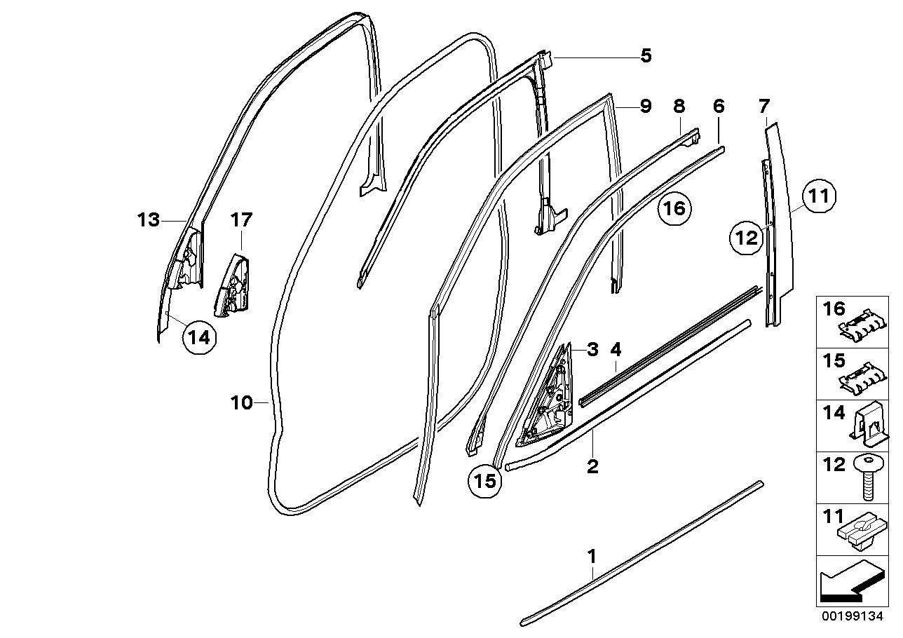 Genuine BMW 51337207832 E70 Finisher Window Frame B-Pillar Fr Door  GLANZSCHWARZ (Inc. X5 3.0d, X5 4.8i & X5 M50dX)