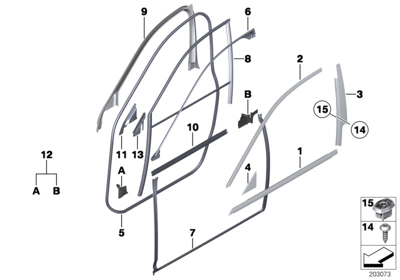 Genuine BMW 51767200324 RR4 Joint Seal, Door, Front Right (Inc. Ghost & Ghost EWB) | ML Performance UK Car Parts